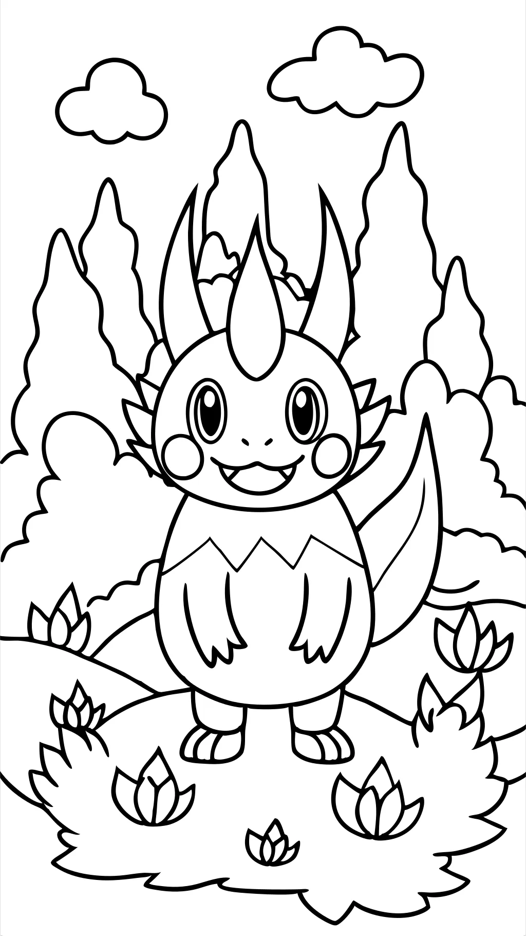 fuecoco coloring page